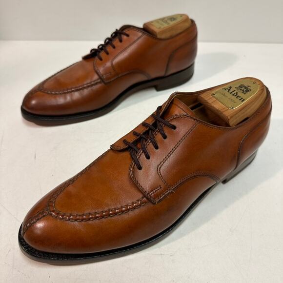 FULLY RESOLED Alden 962 Norwegian Front Blucher (Burnished Tan Calf) USA 8.5 - Picture 6 of 12